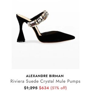 Alexandre Birman Black Crystal Embellished Mules